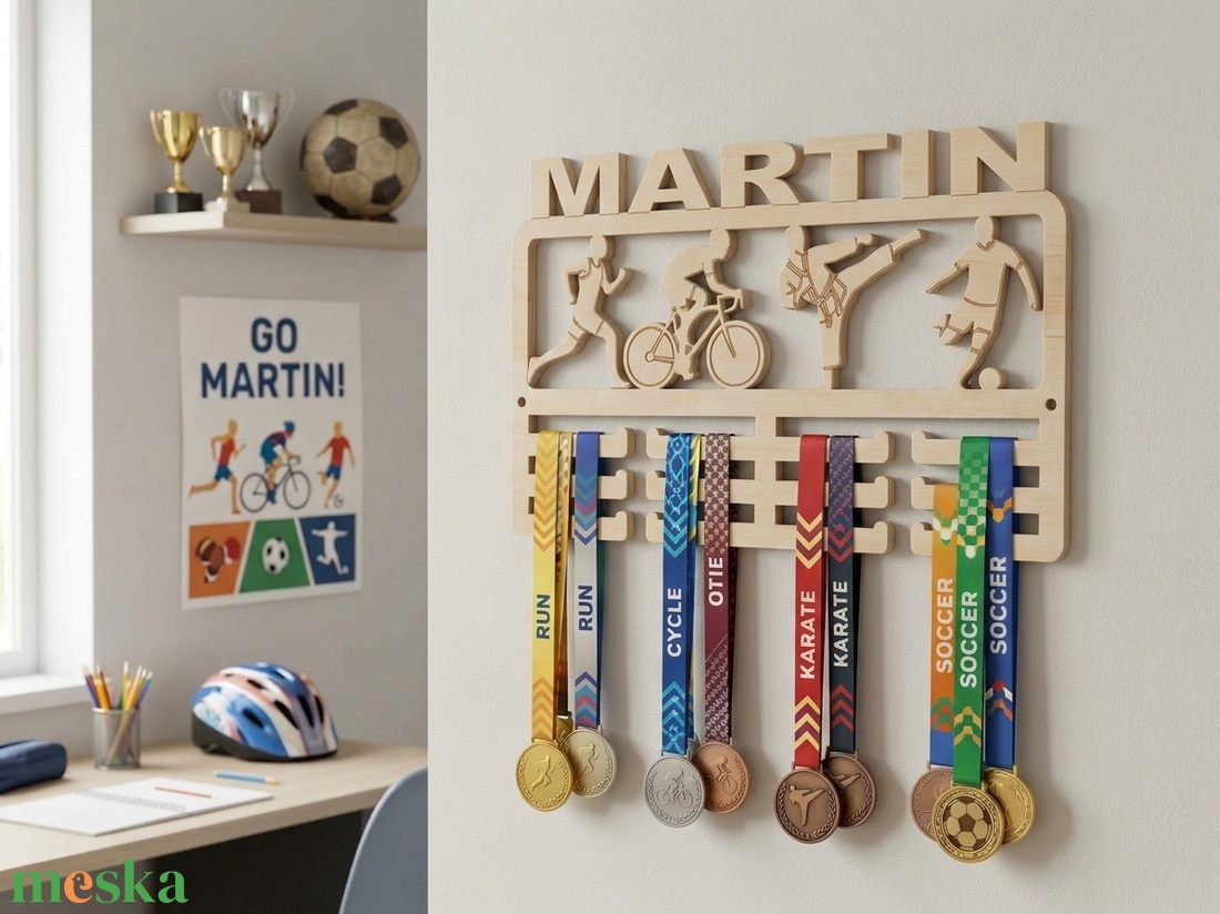 Több sportágas Sport Éremtartó All In One multi sportolóknak  - otthon & életmód - dekoráció - fali és függő dekoráció - éremtartó - Meska.hu