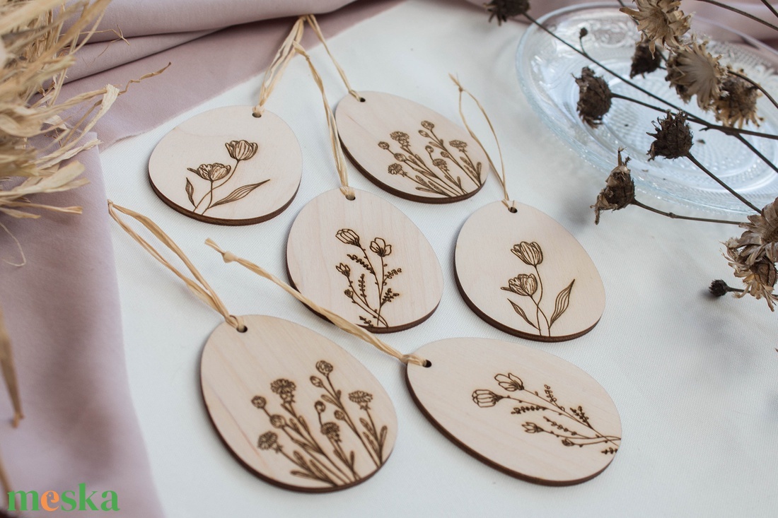 Húsvéti tojásdísz 6 darabos csomagban - otthon & életmód - dekoráció - fali és függő dekoráció - függődísz - Meska.hu