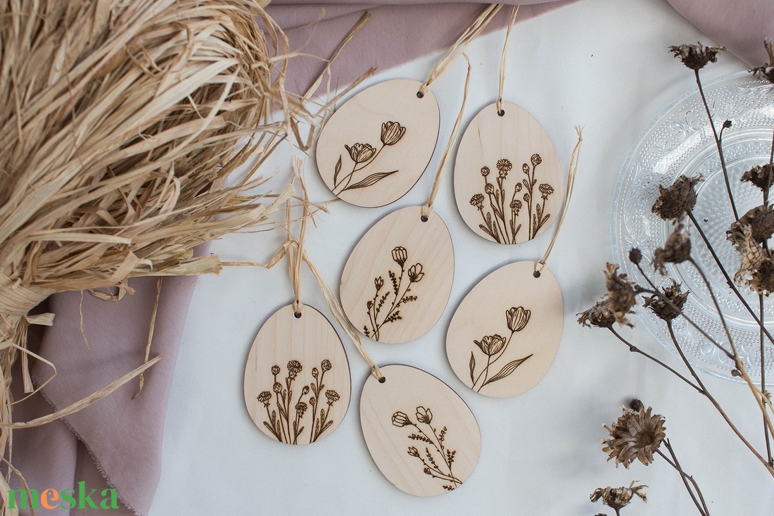 Húsvéti tojásdísz 6 darabos csomagban - otthon & életmód - dekoráció - fali és függő dekoráció - függődísz - Meska.hu