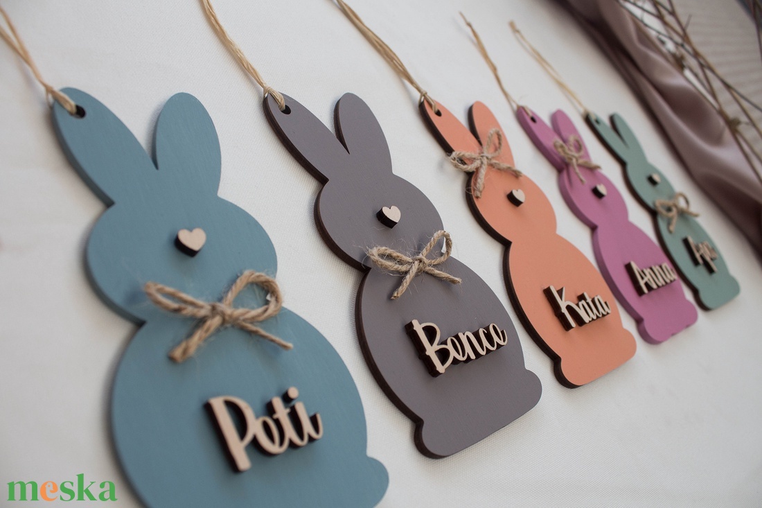 Névre szóló színes húsvéti nyuszi - otthon & életmód - dekoráció - dísztárgy - Meska.hu