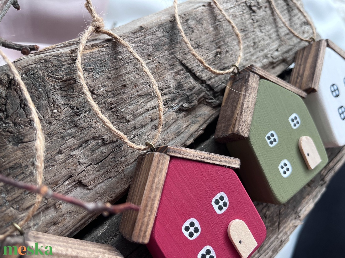 Karácsonyfadísz skandináv házikó 4 darabos csomagban  - karácsony - karácsonyi lakásdekoráció - karácsonyfadíszek - Meska.hu