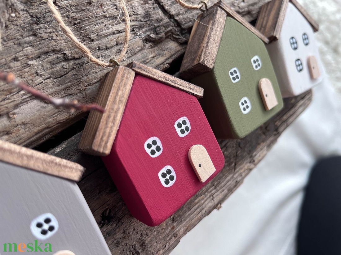 Karácsonyfadísz skandináv házikó 4 darabos csomagban  - karácsony - karácsonyi lakásdekoráció - karácsonyfadíszek - Meska.hu