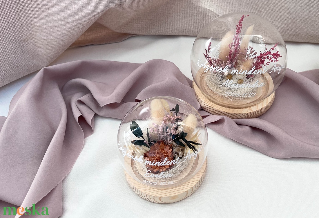Esküvői szülőköszöntő üvegbúra édesanyáknak, nagymamáknak - kék-mákgubó - esküvő - emlék & ajándék - szülőköszöntő ajándék - Meska.hu