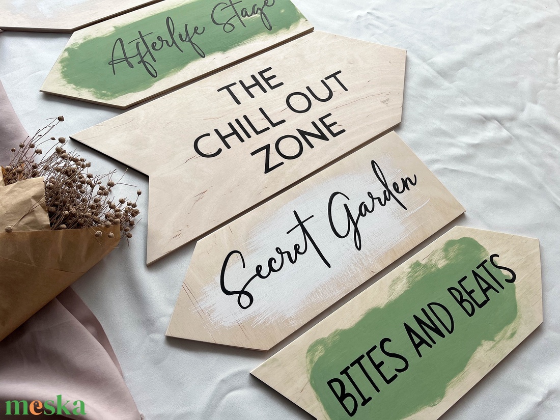 Irányjelző tábla esküvőre - esküvő - dekoráció - gyertya & gyertyatartó - Meska.hu