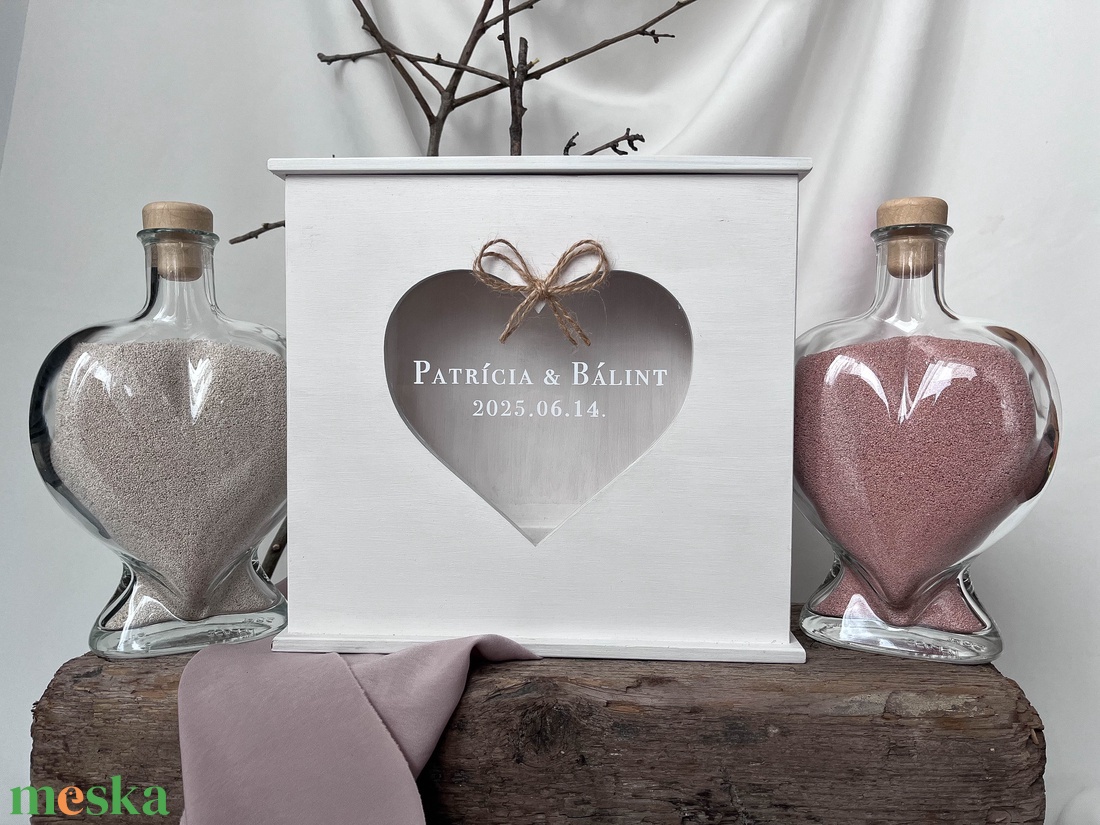 Homokceremónia láda szettben esküvőre - esküvő - dekoráció - helyszíni dekor - Meska.hu