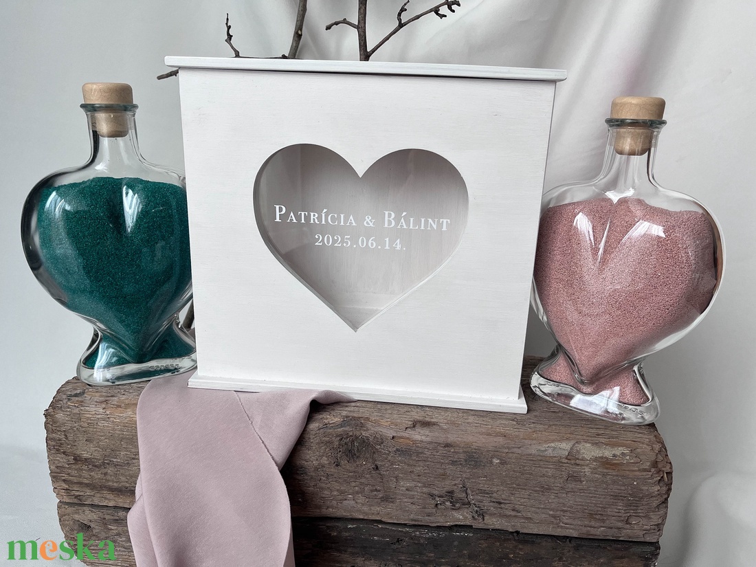 Homokceremónia láda szettben esküvőre - esküvő - dekoráció - helyszíni dekor - Meska.hu