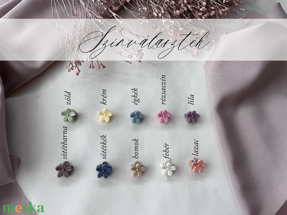 Nőnapi ajándék hajcsat - pici vadvirágos - ruha & divat - hajdísz & hajcsat - hajdísz - Meska.hu