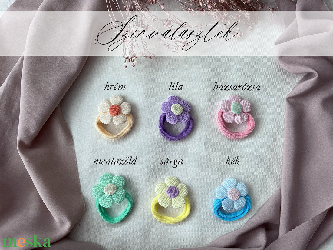 Nőnapi virágos hajgumi ajándék  - ruha & divat - hajdísz & hajcsat - hajgumi - Meska.hu