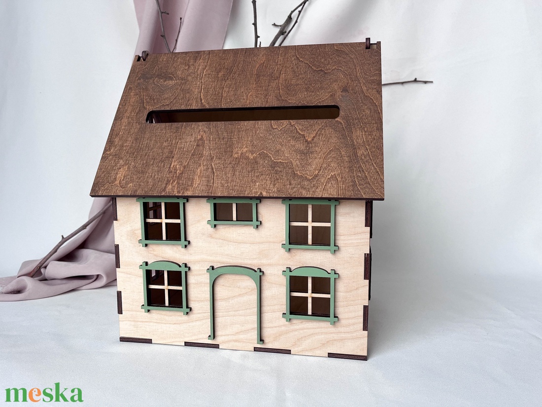 Esküvői borítékgyűjtő doboz, nászajándék-gyűjtő ház - színes - esküvő - emlék & ajándék - nászajándék - nászajándék gyűjtők - Meska.hu