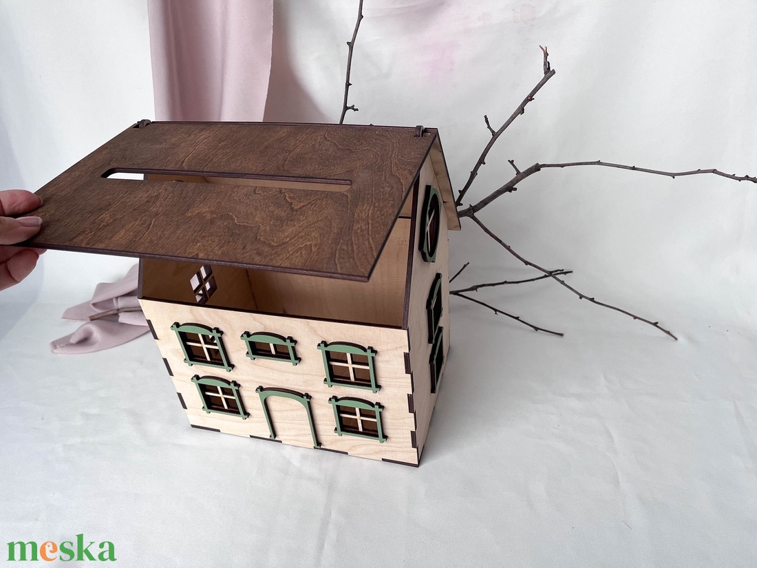 Esküvői borítékgyűjtő doboz, nászajándék-gyűjtő ház - színes - esküvő - emlék & ajándék - nászajándék - nászajándék gyűjtők - Meska.hu