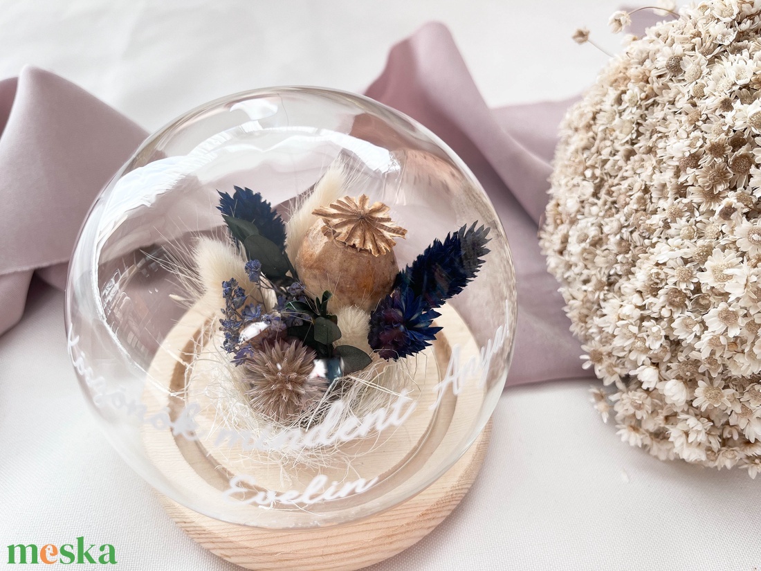 Anyák napi ajándék üvegbúra édesanyáknak, nagymamáknak - otthon & életmód - virágdekoráció - virágdíszek - asztali virágdísz - Meska.hu