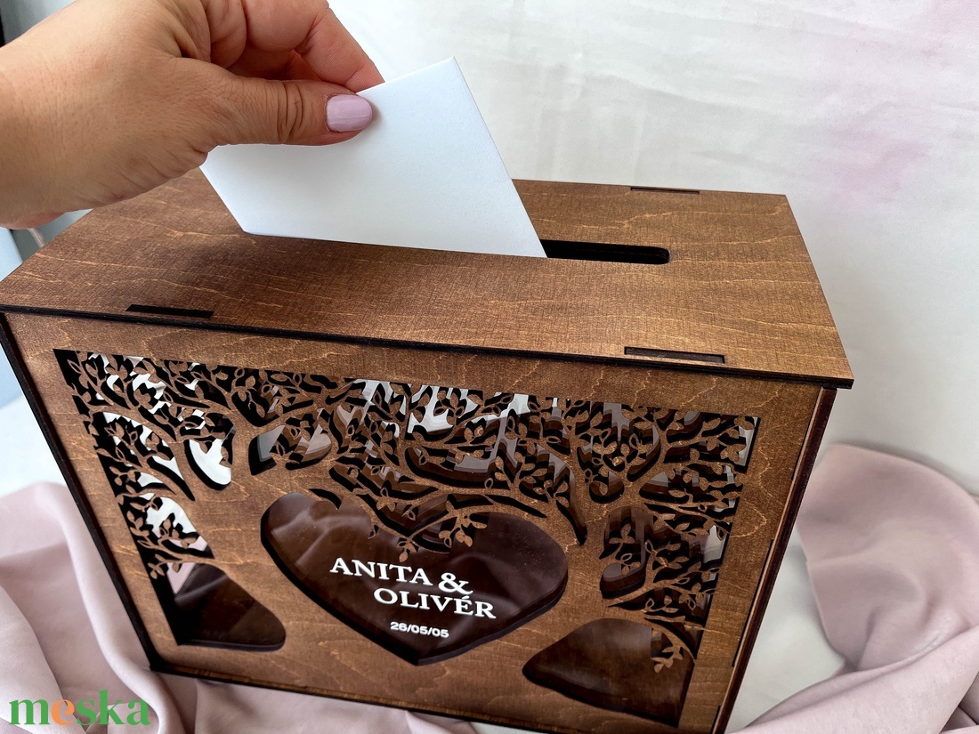 Esküvői pénzgyűjtő doboz, nászajándék gyűjtő láda - esküvő - emlék & ajándék - nászajándék - nászajándék gyűjtők - Meska.hu