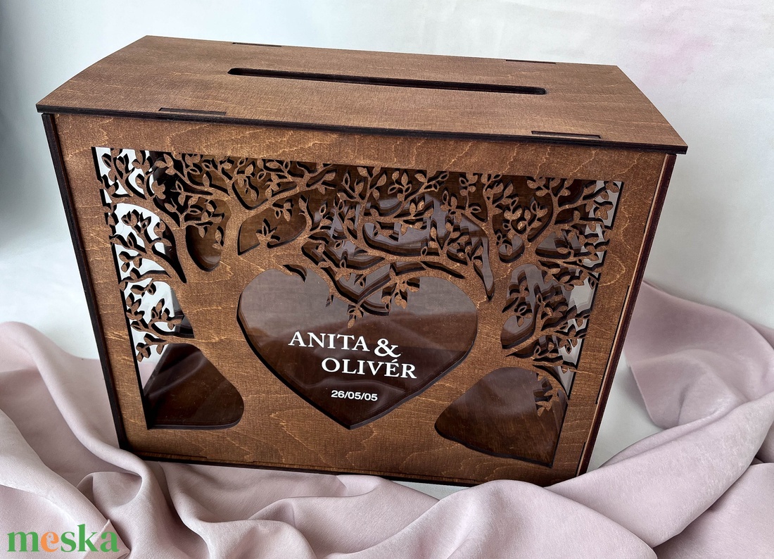 Esküvői pénzgyűjtő doboz, nászajándék gyűjtő láda - esküvő - emlék & ajándék - nászajándék - nászajándék gyűjtők - Meska.hu