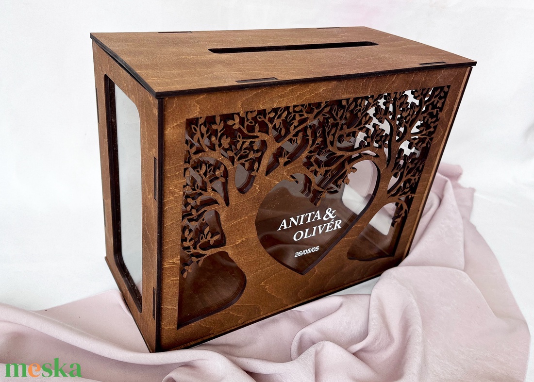 Esküvői pénzgyűjtő doboz, nászajándék gyűjtő láda - esküvő - emlék & ajándék - nászajándék - nászajándék gyűjtők - Meska.hu