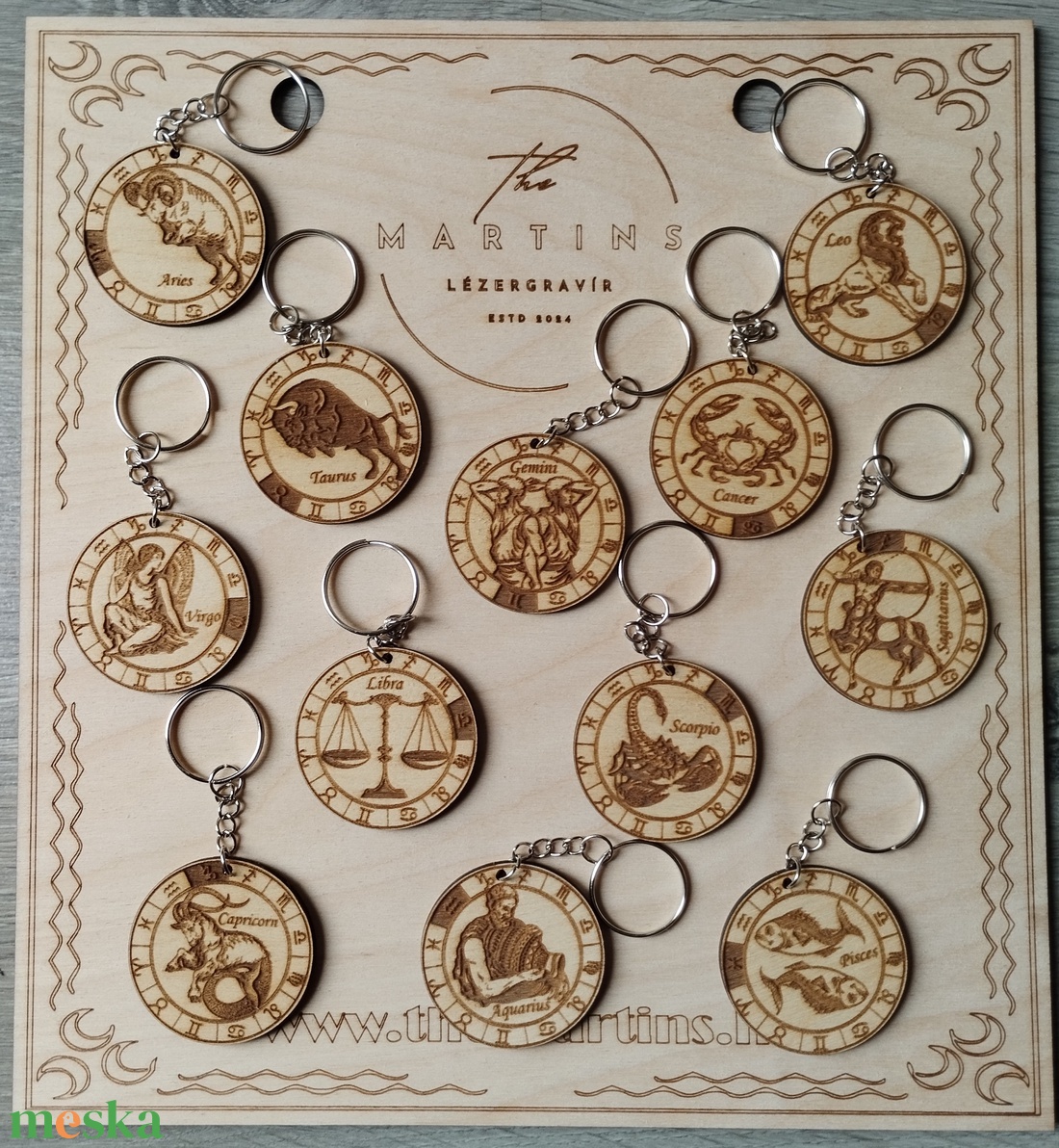 Horoszkóp, gravírozott kulcstartó - táska & tok - kulcstartó & táskadísz - kulcstartó - Meska.hu
