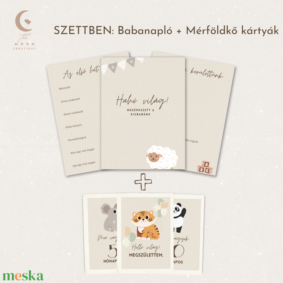 SZETTBEN: Babanapló + mérföldkő kártyacsomag - játék & sport - textilkönyv & babakönyv - Meska.hu