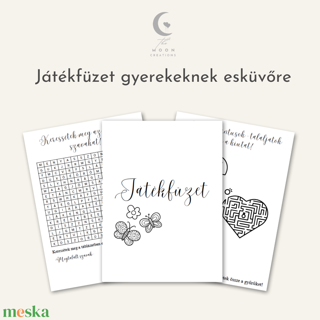 Játékfüzet gyerekeknek esküvőre - esküvő - emlék & ajándék - vendégkönyv - Meska.hu