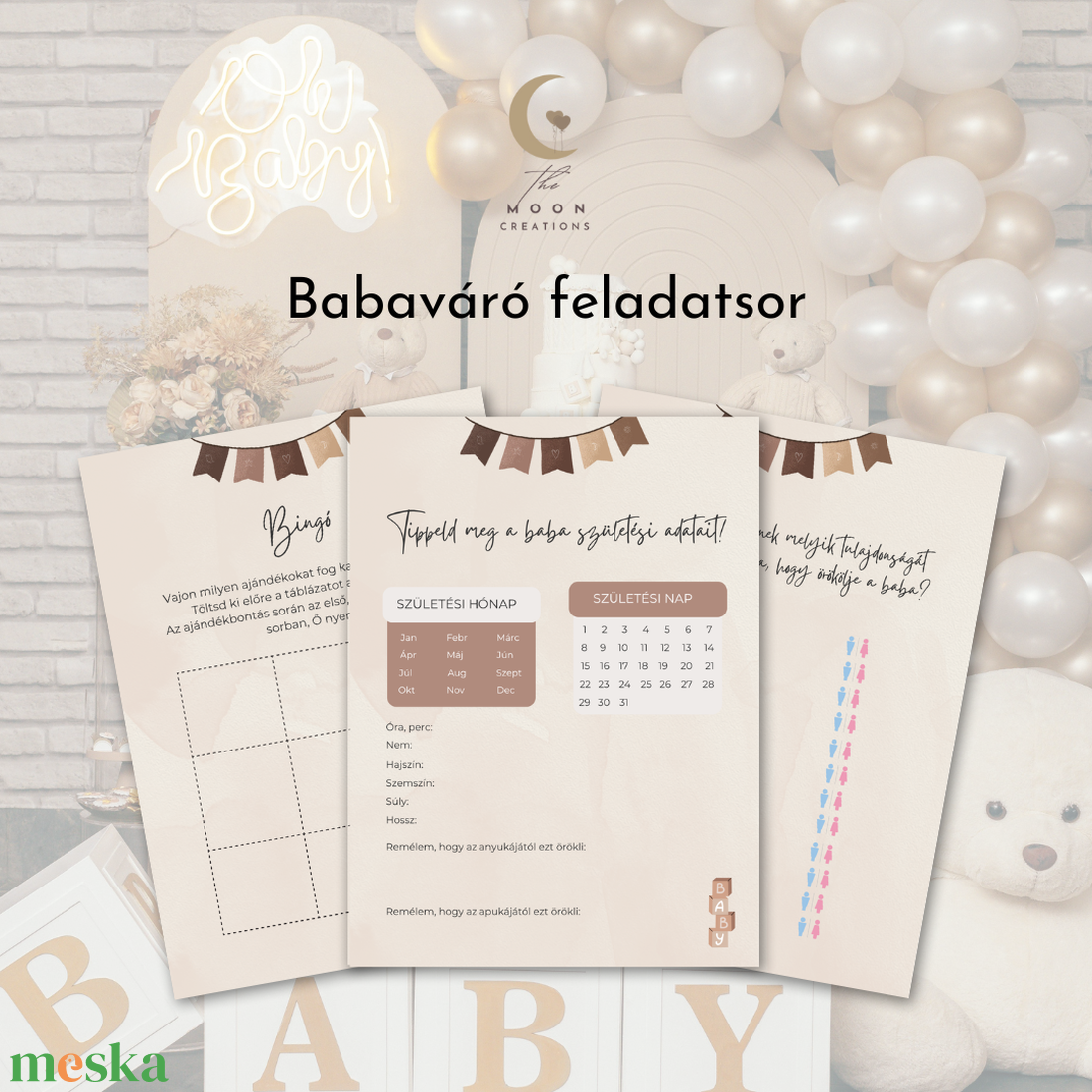 Babaváró feladatsor - játék & sport - babalátogató ajándékcsomag - Meska.hu
