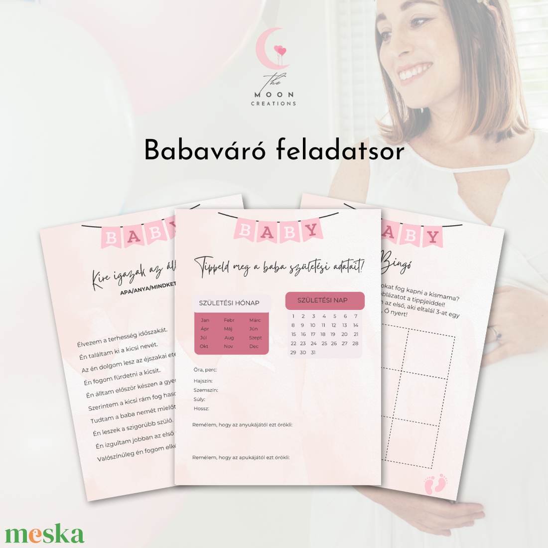 Babaváró feladatsor - kislányos design -  - Meska.hu