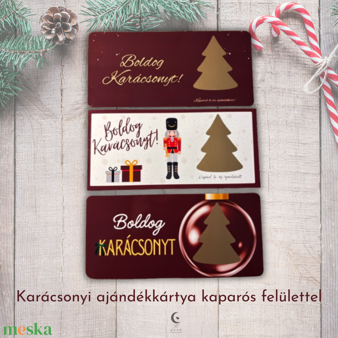 Karácsonyi ajándékkártya kaparós felülettel - ÚJ - karácsony - karácsonyi ajándékozás - karácsonyi képeslap, üdvözlőlap, ajándékkísérő - Meska.hu