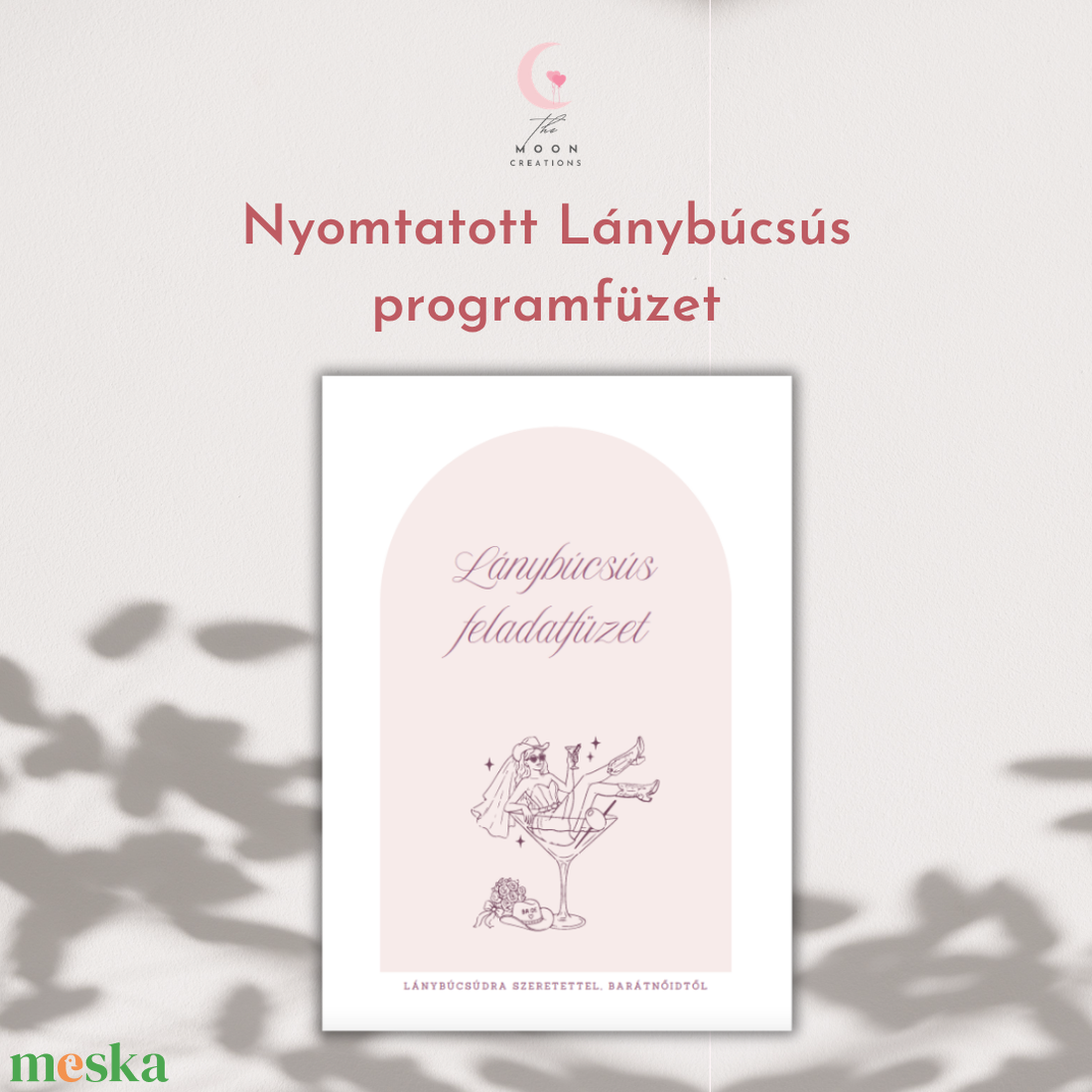 Nyomtatott Lánybúcsús Programfüzet - Pinky  - esküvő - lánybúcsú - Meska.hu