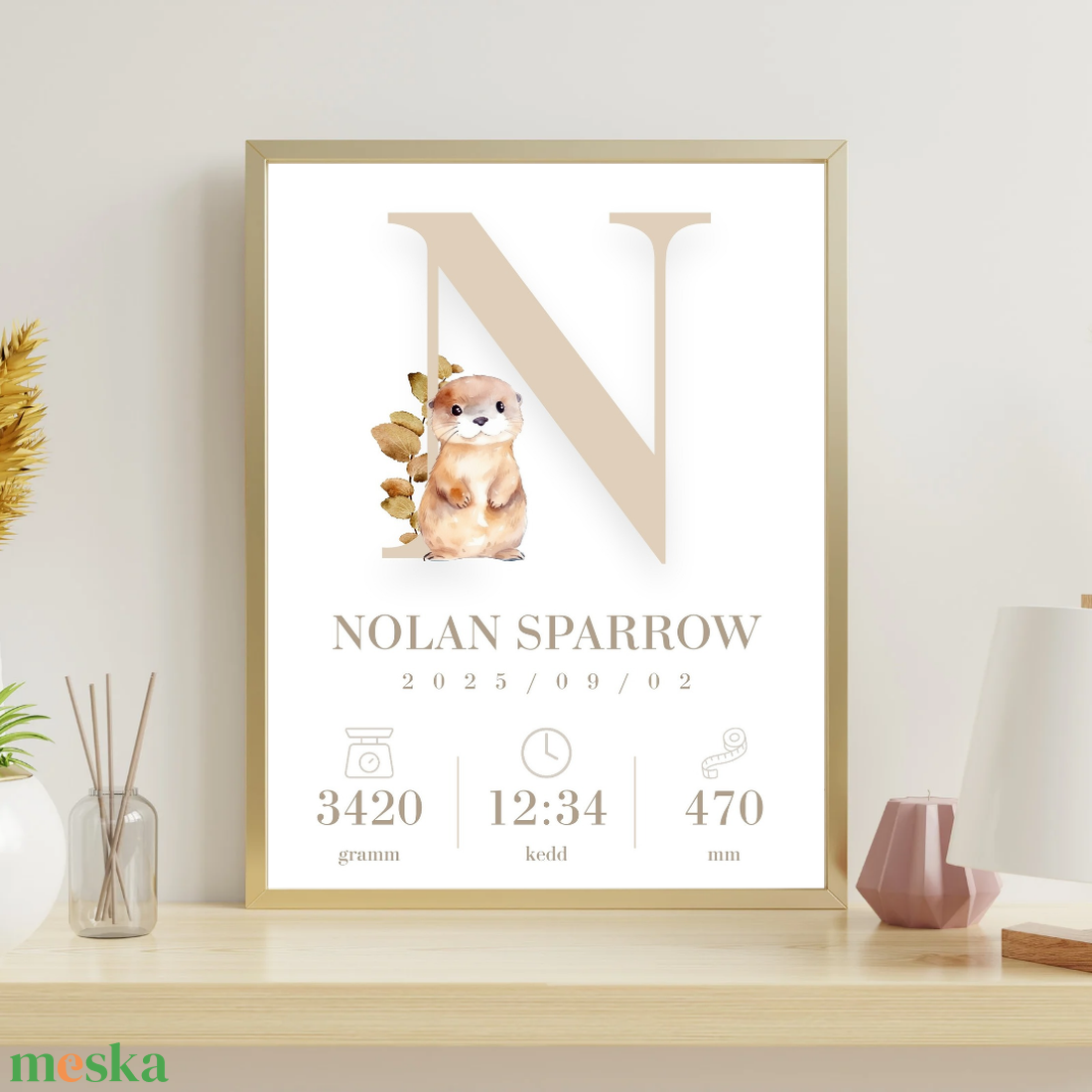 Egyedi babaemlék poszter  digitális termék - művészet - grafika & illusztráció - digitális - Meska.hu