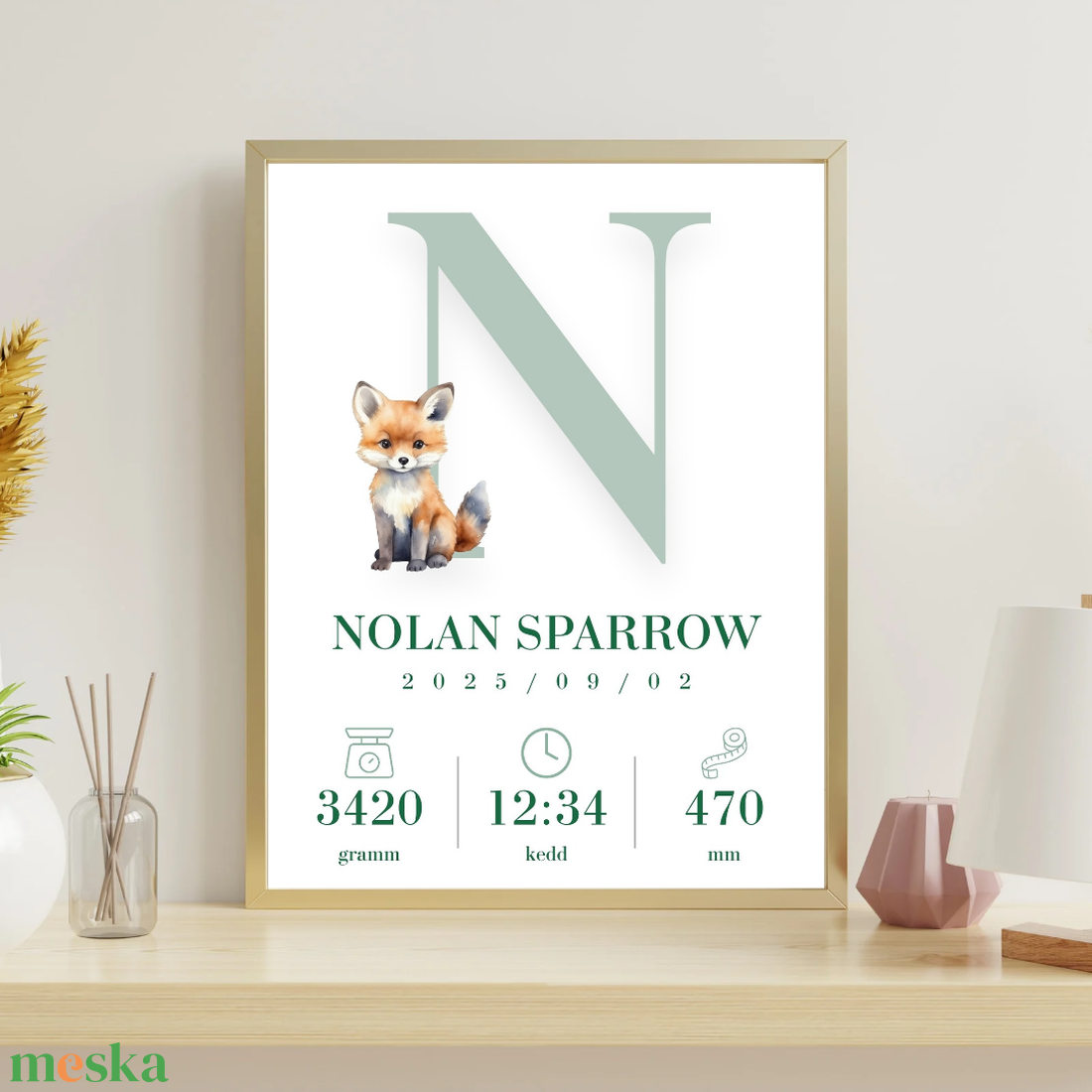 Egyedi babaemlék poszter  digitális termék - művészet - grafika & illusztráció - digitális - Meska.hu