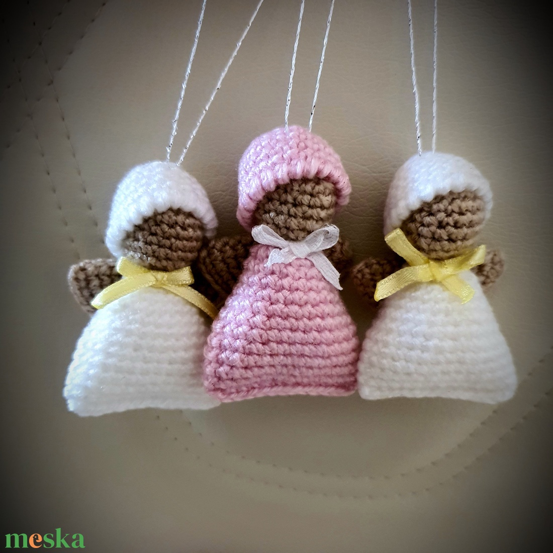 Horgolt Angyalka - karácsony - karácsonyi lakásdekoráció - karácsonyfadíszek - Meska.hu