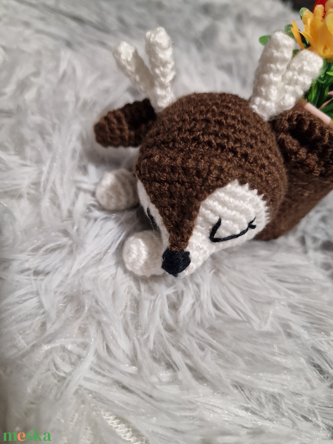 Horgolt cuki Őzikés virágtartó - otthon & életmód - dekoráció - Meska.hu