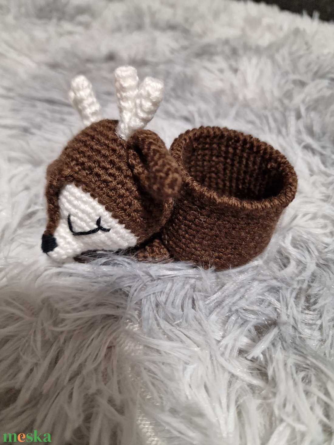 Horgolt cuki Őzikés virágtartó - otthon & életmód - dekoráció - Meska.hu