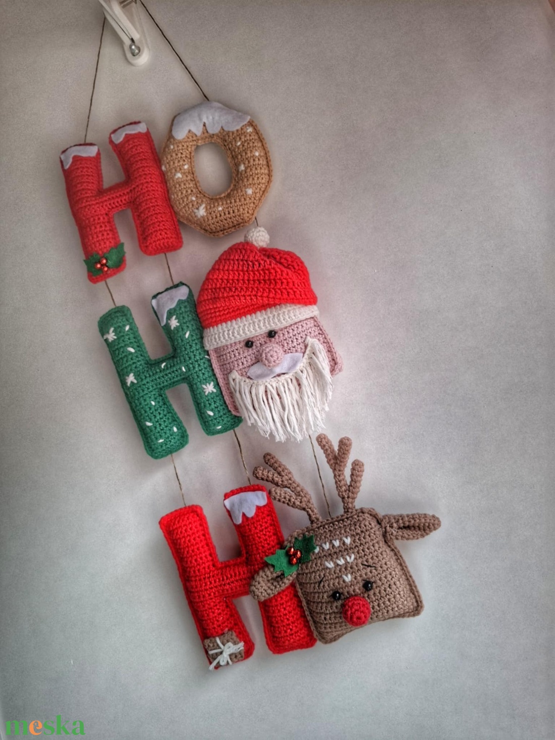 Horgolt Ho-Ho-Ho karácsonyi dísz - karácsony - karácsonyi lakásdekoráció - karácsonyi ajtódíszek - Meska.hu Horgolt Ho-Ho-Ho karácsonyi dísz - karácsony - karácsonyi lakásdekoráció - karácsonyi ajtódíszek - Meska.hu