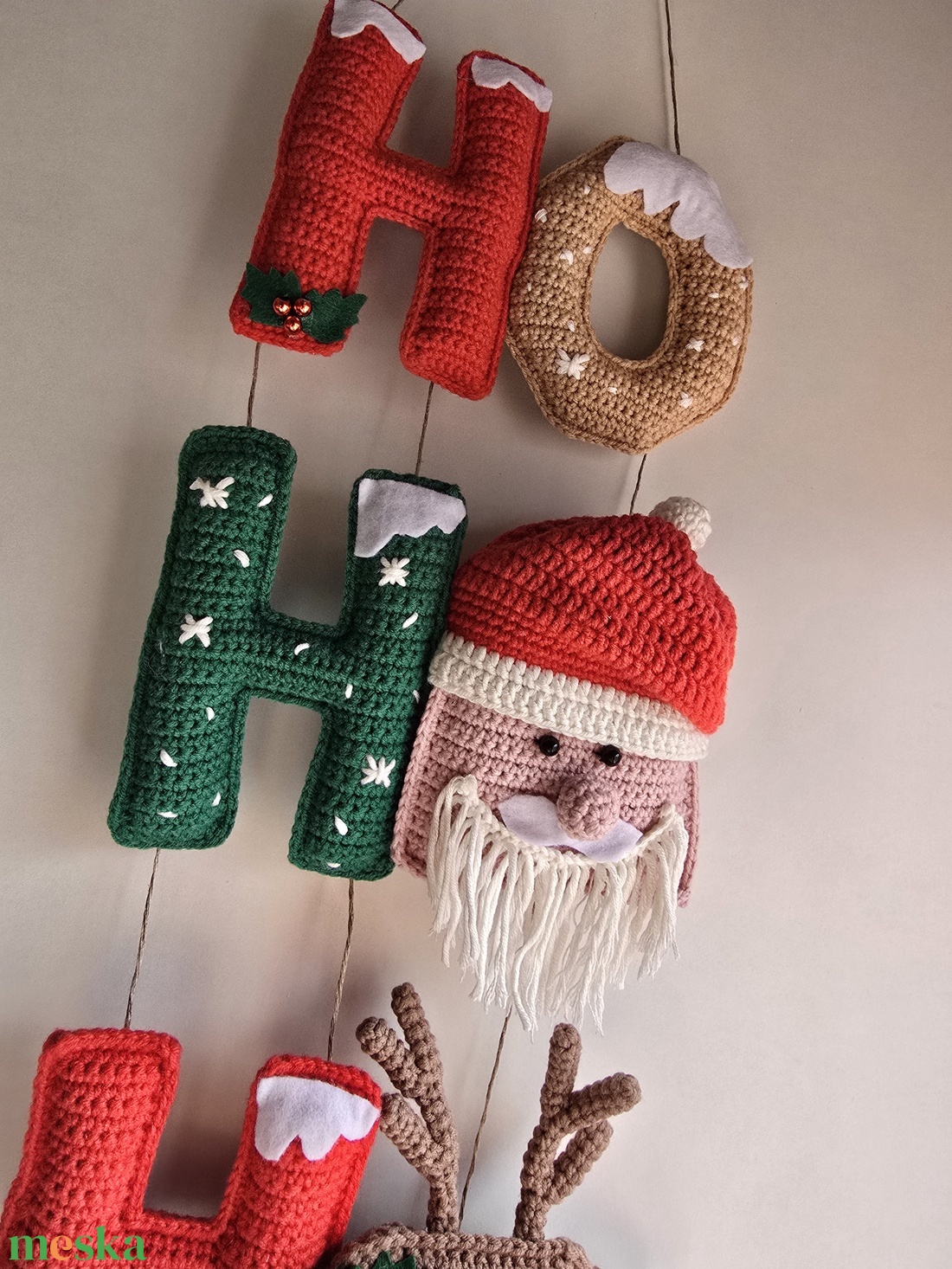 Horgolt Ho-Ho-Ho karácsonyi dísz - karácsony - karácsonyi lakásdekoráció - karácsonyi ajtódíszek - Meska.hu Horgolt Ho-Ho-Ho karácsonyi dísz - karácsony - karácsonyi lakásdekoráció - karácsonyi ajtódíszek - Meska.hu