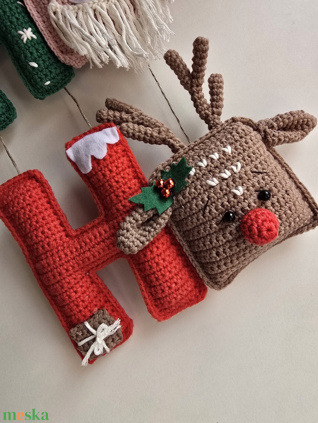 Horgolt Ho-Ho-Ho karácsonyi dísz - karácsony - karácsonyi lakásdekoráció - karácsonyi ajtódíszek - Meska.hu Horgolt Ho-Ho-Ho karácsonyi dísz - karácsony - karácsonyi lakásdekoráció - karácsonyi ajtódíszek - Meska.hu