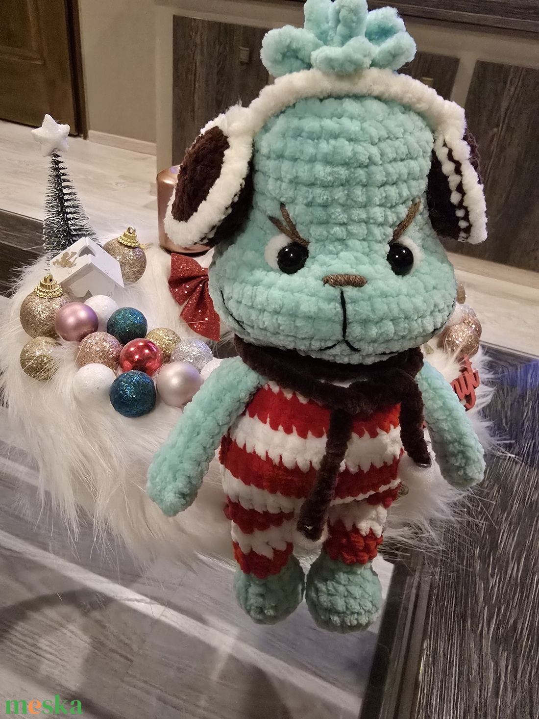 Horgolt baby Grincs - karácsony - karácsonyi lakásdekoráció - karácsonyfa, grincsfa - Meska.hu