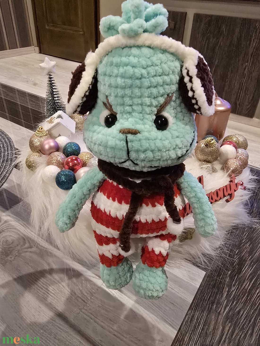 Horgolt baby Grincs - karácsony - karácsonyi lakásdekoráció - karácsonyfa, grincsfa - Meska.hu