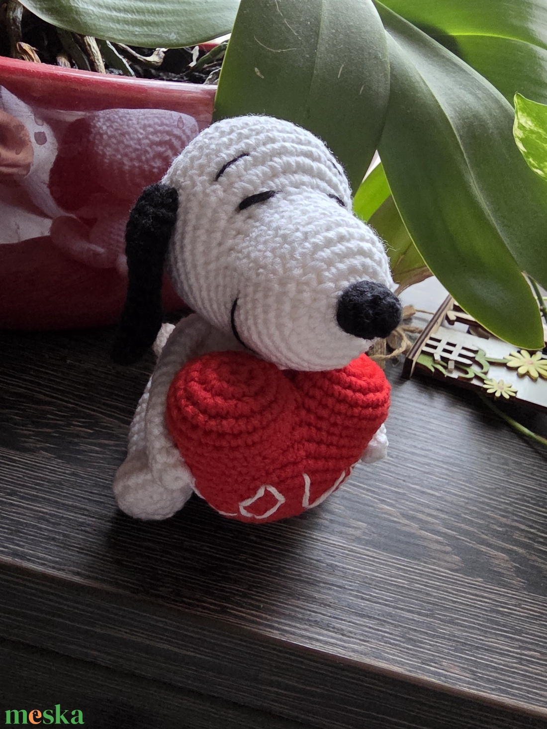 Valentin szerelmes Snoopy kiskutyus - játék & sport - plüssállat & játékfigura - kutya - Meska.hu