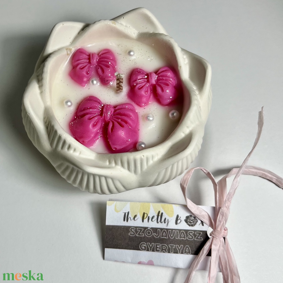 Szójaviasz gyertya masnikkal - otthon & életmód - gyertya, illat, aroma - gyertya - Meska.hu