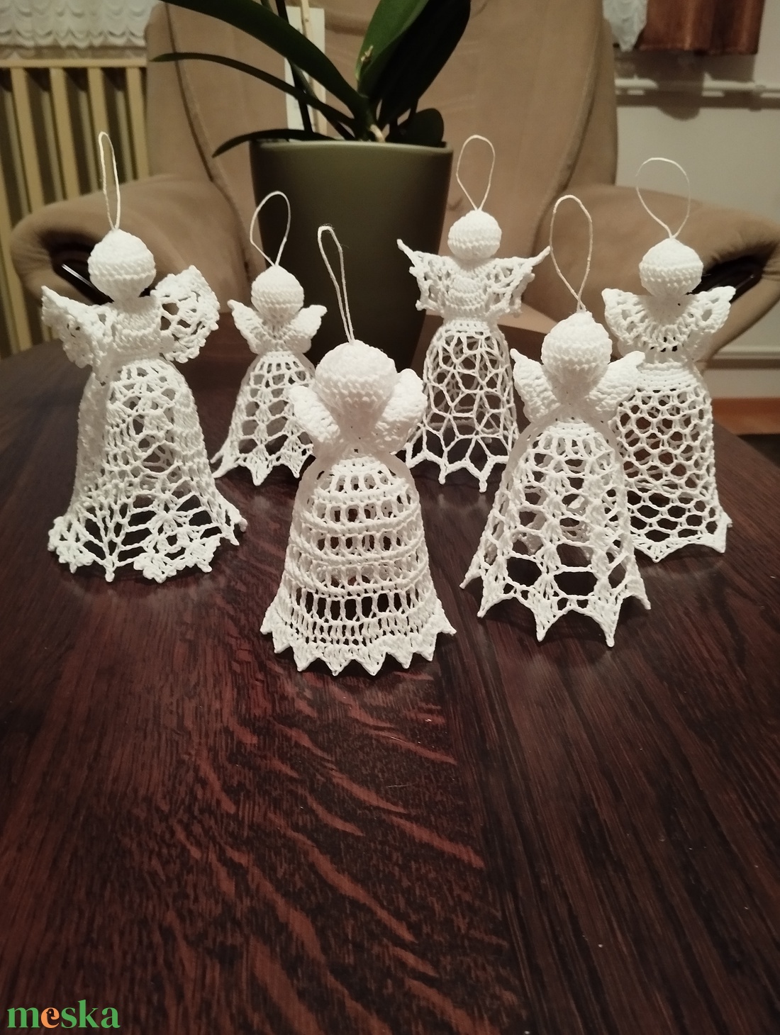 Karácsonyi horgolt angyalka  - karácsony - karácsonyi lakásdekoráció - karácsonyfadíszek - Meska.hu