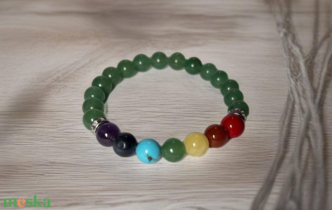 Theta ásványkarkötő - aventurin csakra - aventurin, ametiszt, szodalit, türkinit, citrin, karneol, vörös jáspis - ékszer - karkötő - ásványkarkötő - Meska.hu