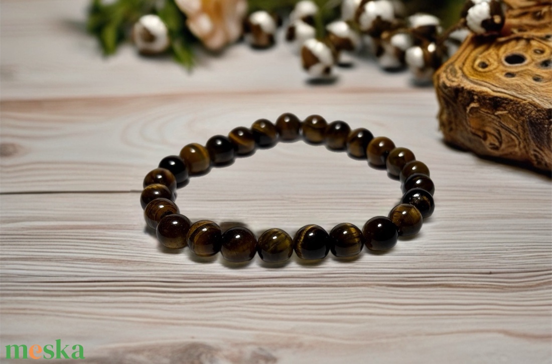 Theta ásványkarkötő - Tigrisszem  - ékszer - karkötő - ásványkarkötő - Meska.hu