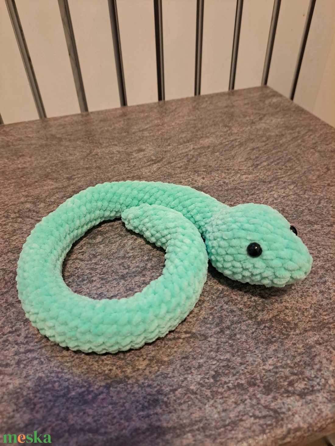 Kígyó amigurumi zöld - játék & sport - plüssállat & játékfigura - más figura - Meska.hu