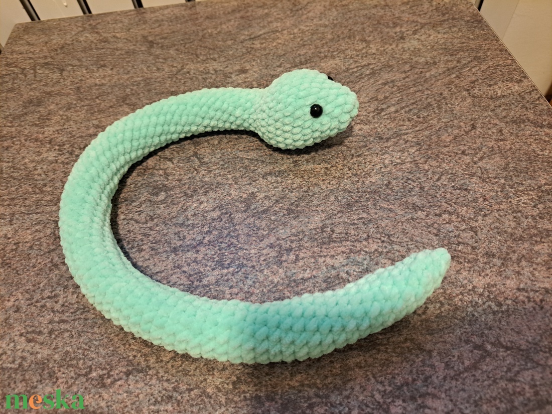 Kígyó amigurumi zöld - játék & sport - plüssállat & játékfigura - más figura - Meska.hu