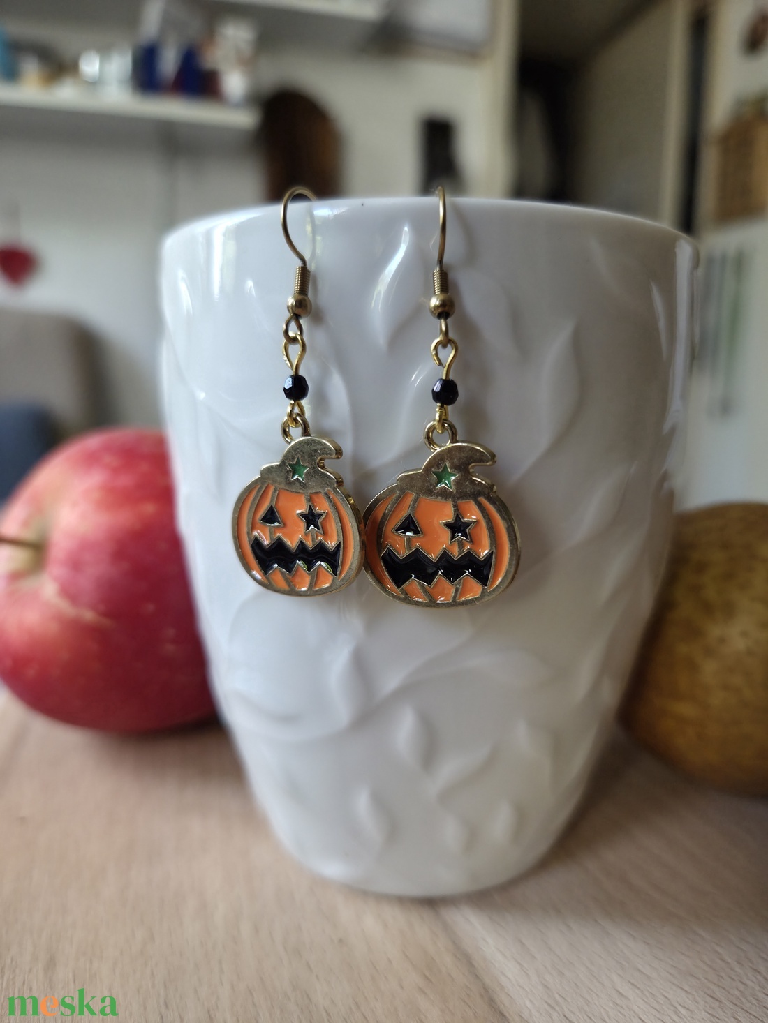 Töklámpás fülbevaló - otthon & életmód - dekoráció - halloween - halloweeni ékszerek - Meska.hu