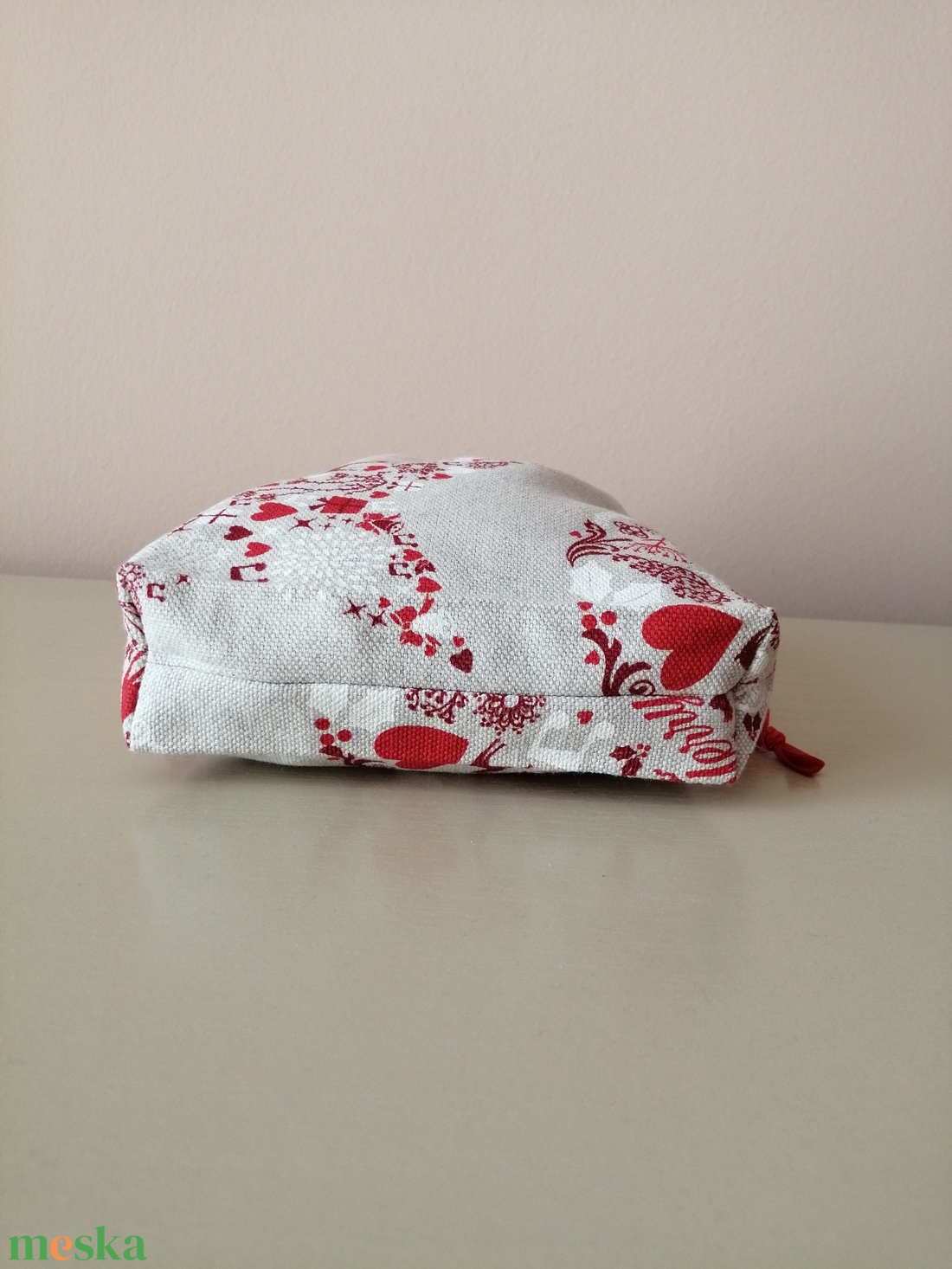 Bordó - szürke karácsonyi vászon ajándékzsák - karácsony - karácsonyi ajándékozás - karácsonyi ajándékcsomagolás - Meska.hu