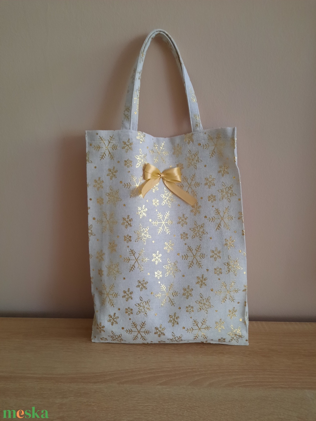 Arany mintás ajándékszatyor - karácsony - karácsonyi ajándékozás - karácsonyi ajándékcsomagolás - Meska.hu