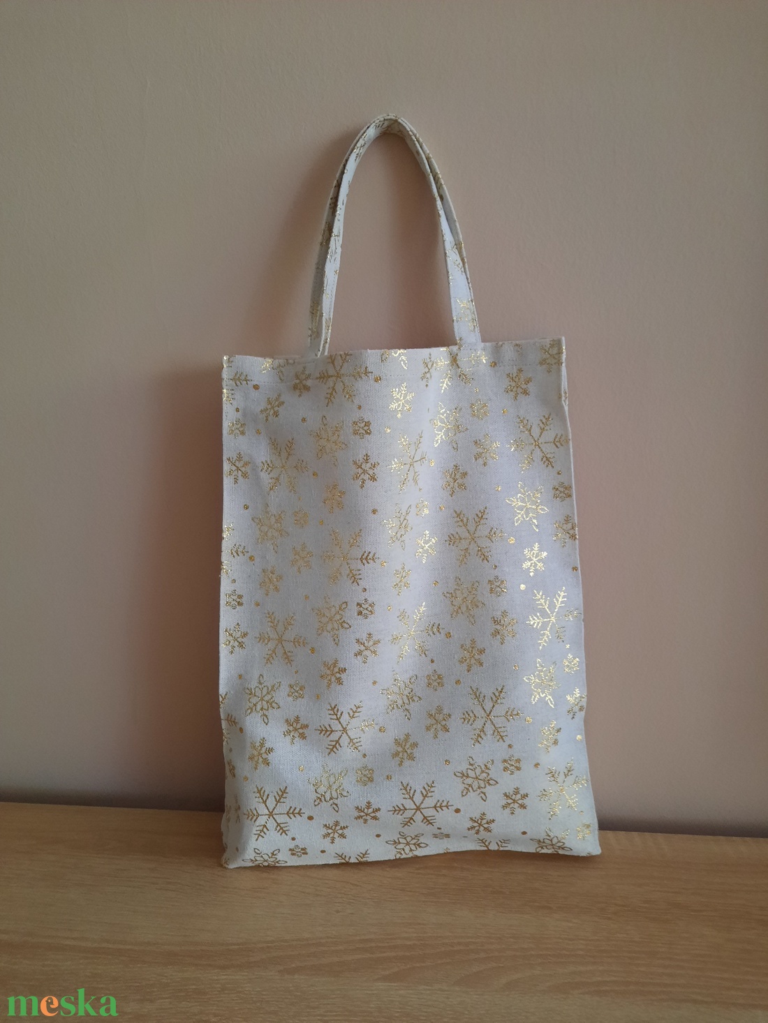 Arany mintás ajándékszatyor - karácsony - karácsonyi ajándékozás - karácsonyi ajándékcsomagolás - Meska.hu