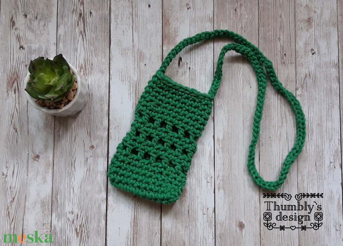 Horgolt nyakba akasztható telefontartó - táska & tok - pénztárca & más tok - telefontok - Meska.hu