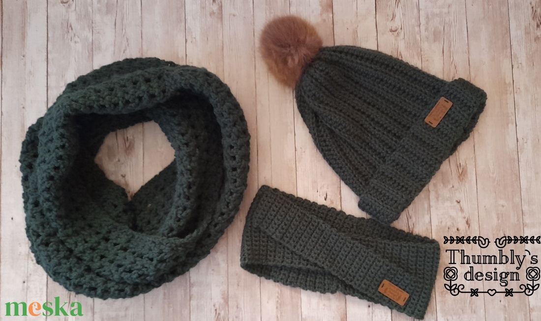 Horgolt téli szett - ruha & divat - sál, sapka, kendő - sapka & sál szett - Meska.hu