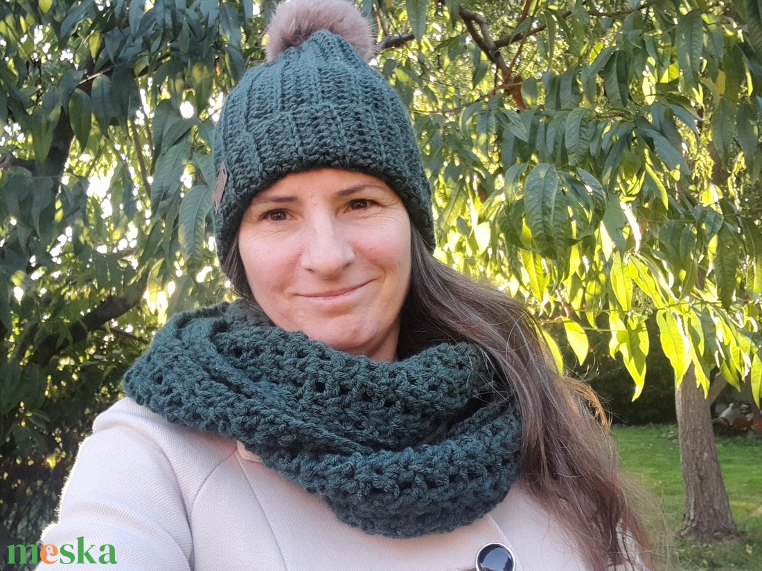 Horgolt téli szett - ruha & divat - sál, sapka, kendő - sapka & sál szett - Meska.hu
