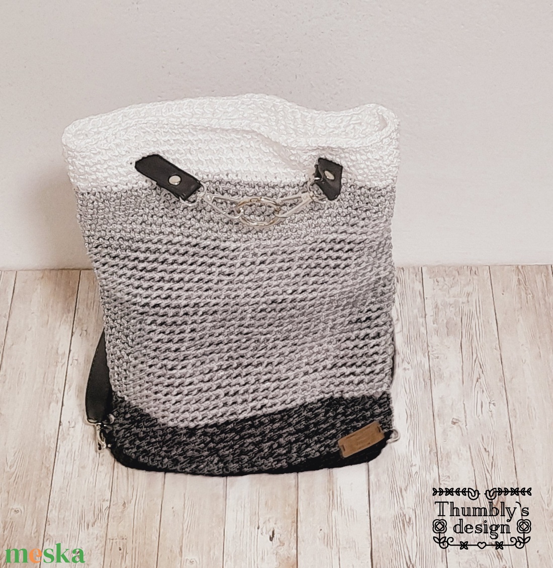 Horgolt Silver hátizsák  - táska & tok - hátizsák - hátizsák - Meska.hu